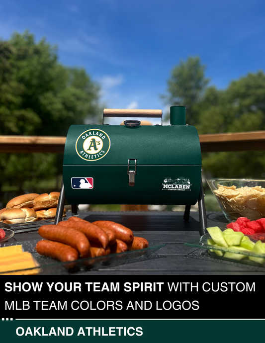 Oakland Athletics Portable Dual Surface Charcoal Grill