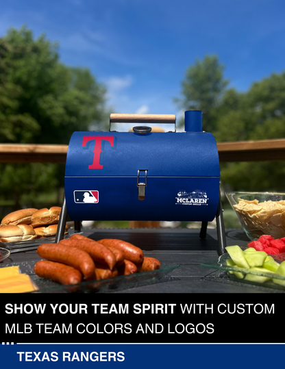 Texas Rangers Portable Dual Surface Charcoal Grill