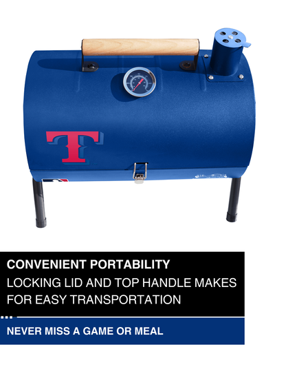 Texas Rangers Portable Dual Surface Charcoal Grill