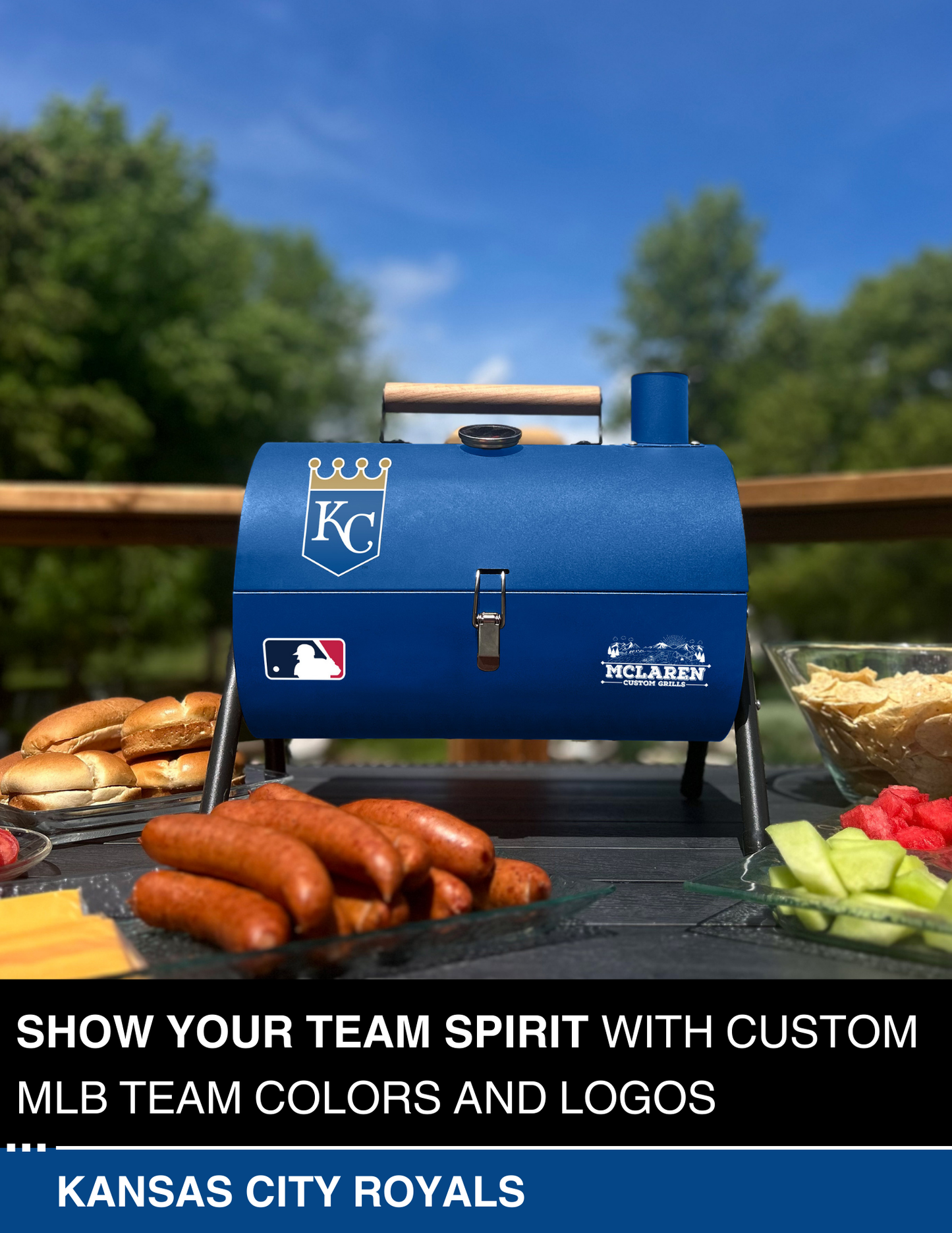 Kansas City Royals Portable Dual Surface Charcoal Grill