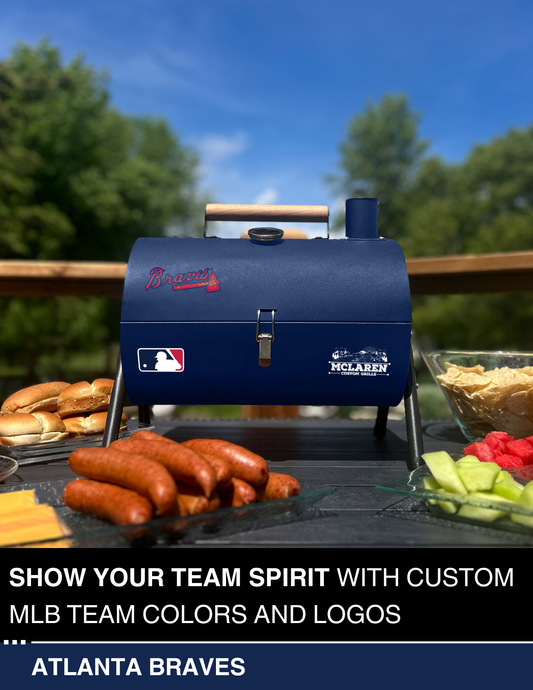 Atlanta Braves Portable Dual Surface Charcoal Grill