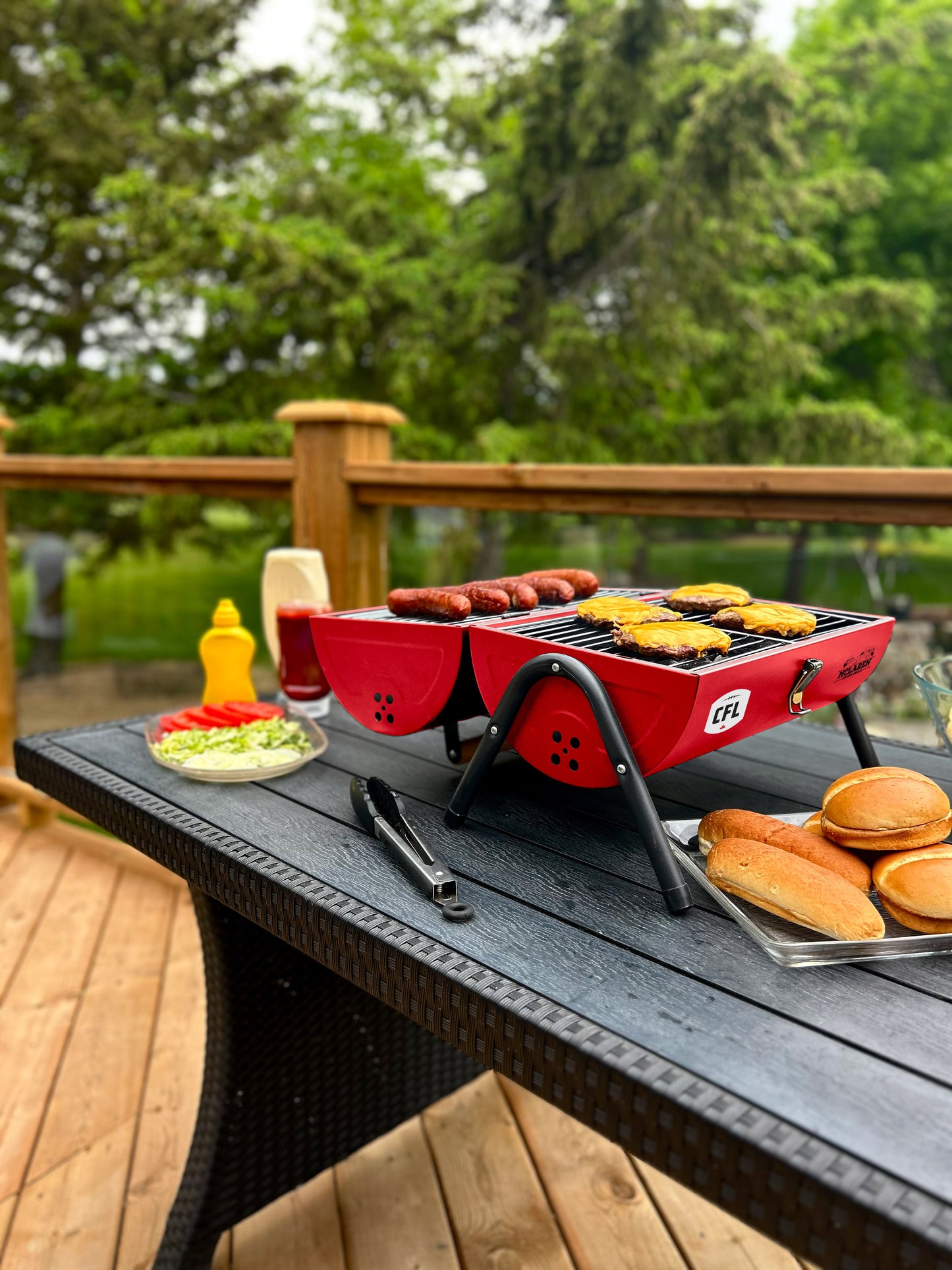 Calgary Stampeders Portable Dual Surface Charcoal Grill