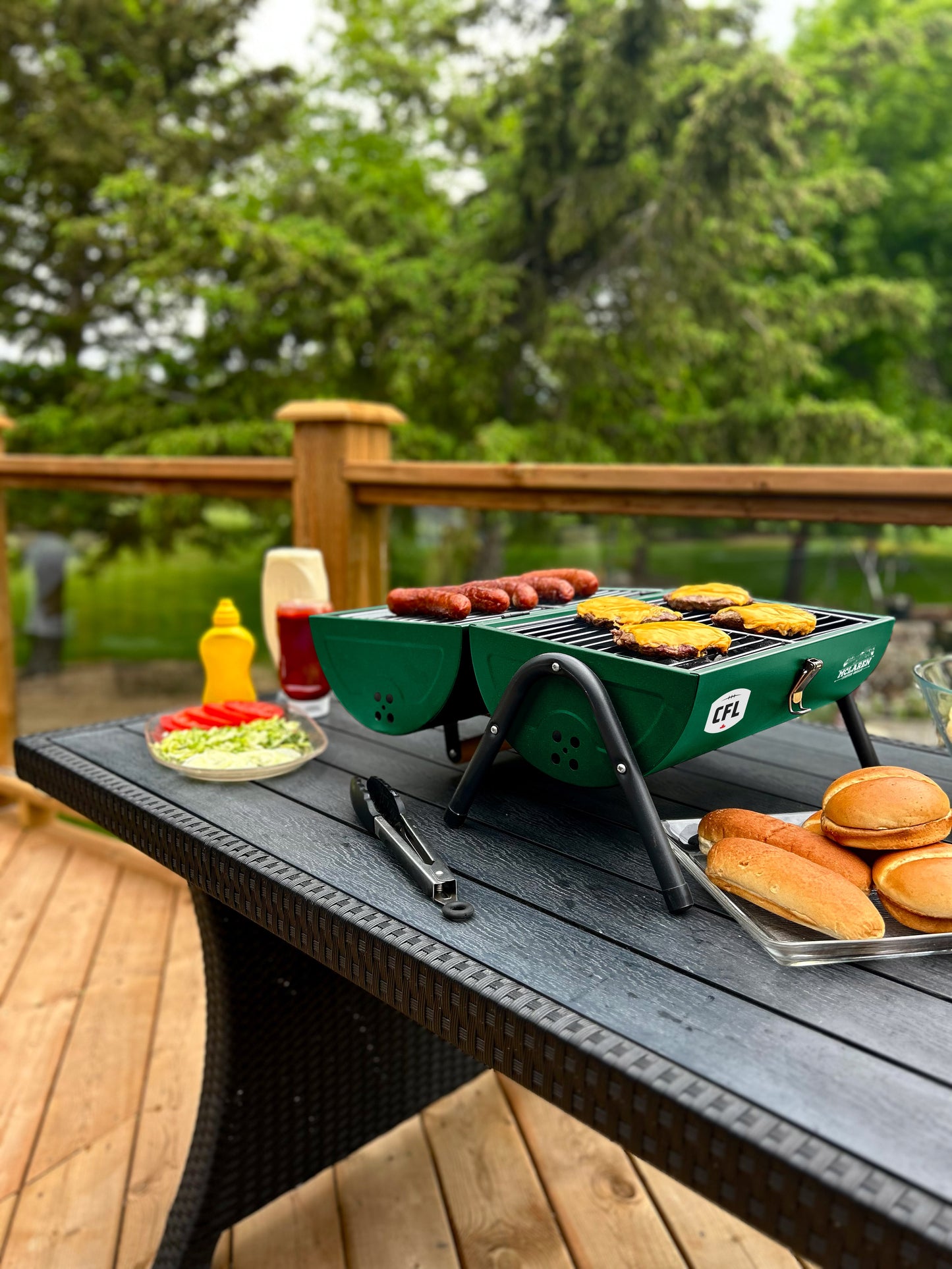 Saskatchewan Roughriders Portable Dual Surface Charcoal Grill