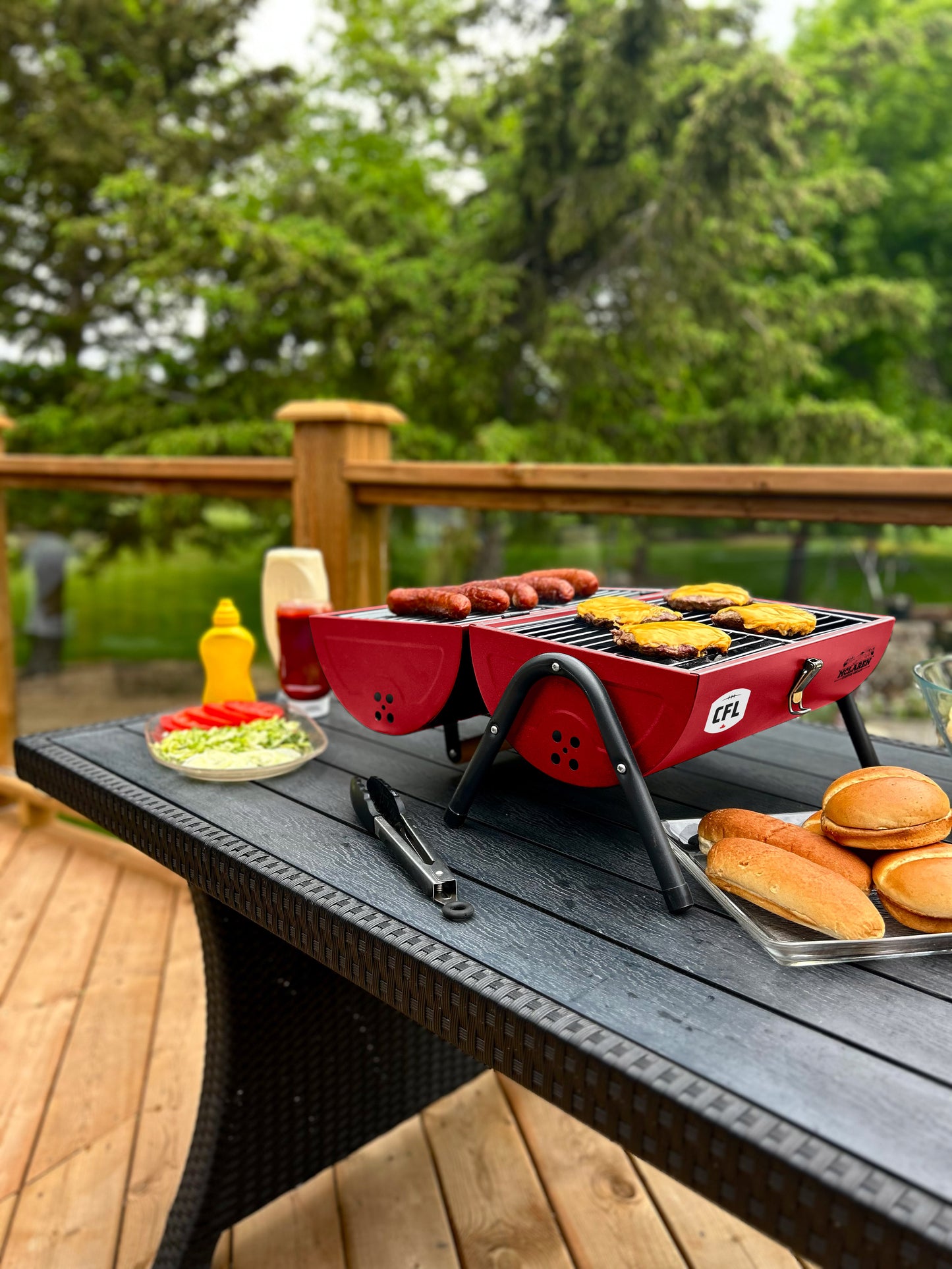 Ottawa Redblacks Portable Dual Surface Charcoal Grill