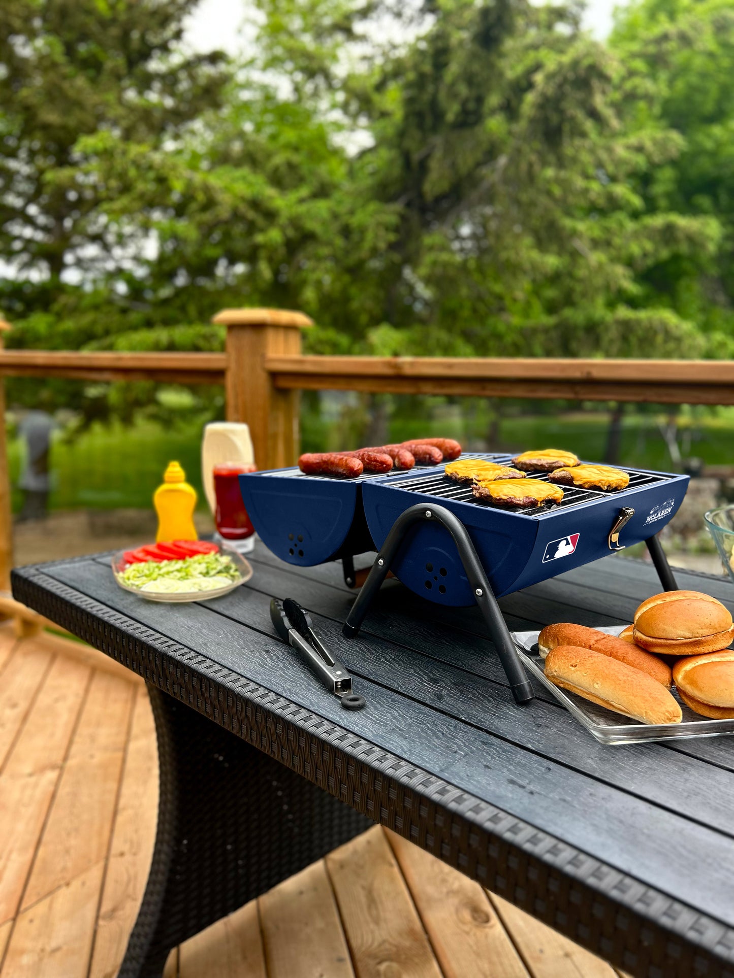 Milwaukee Brewers Portable Dual Surface Charcoal Grill