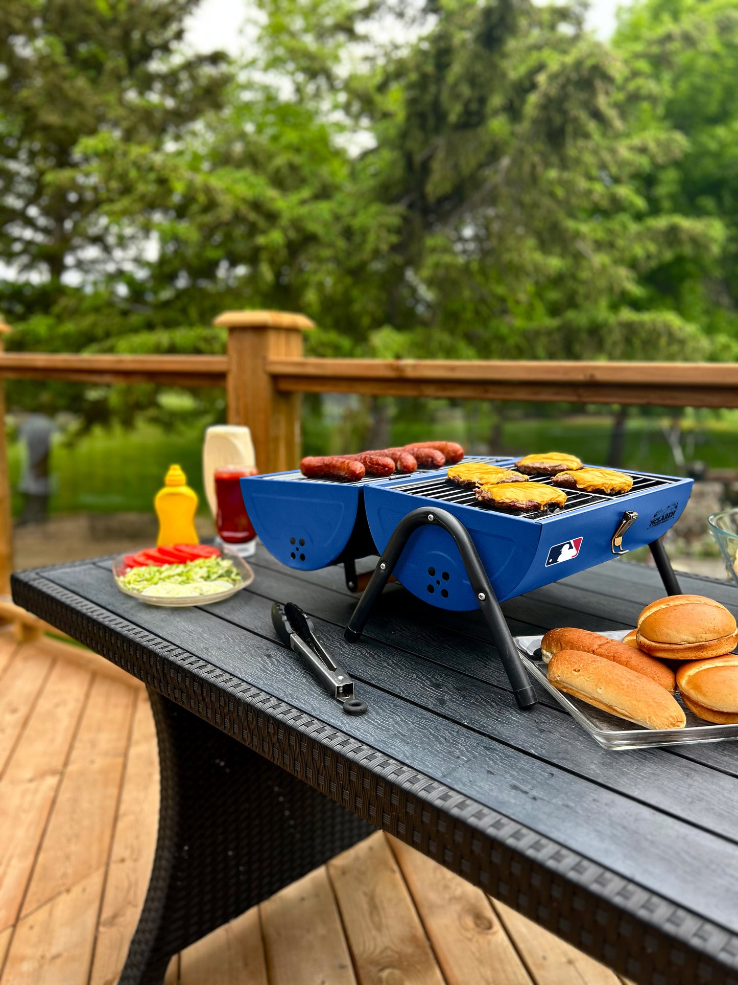 Toronto Blue Jays Portable Dual Surface Charcoal Grill