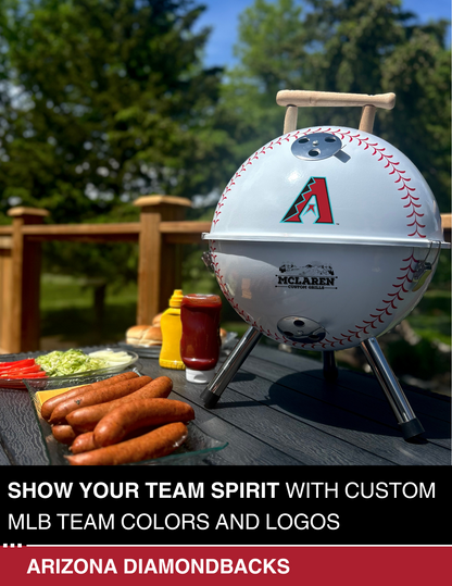 Arizona Diamondbacks 13" Steel Charcoal Baseball Grill