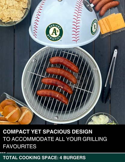 Oakland Athletics 13" Steel Charcoal Baseball Grill