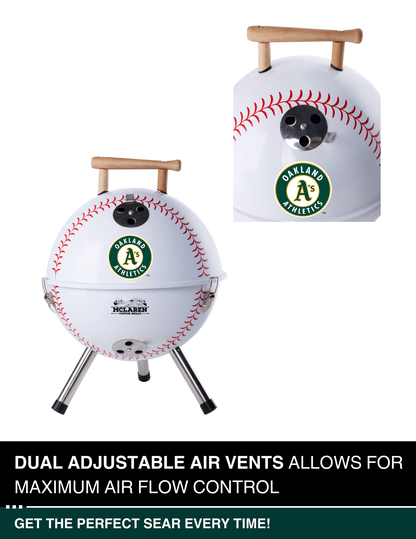 Oakland Athletics 13" Steel Charcoal Baseball Grill