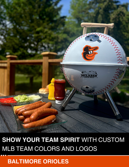 Baltimore Orioles 13" Steel Charcoal Baseball Grill