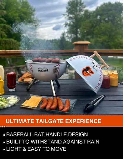 Baltimore Orioles 13" Steel Charcoal Baseball Grill