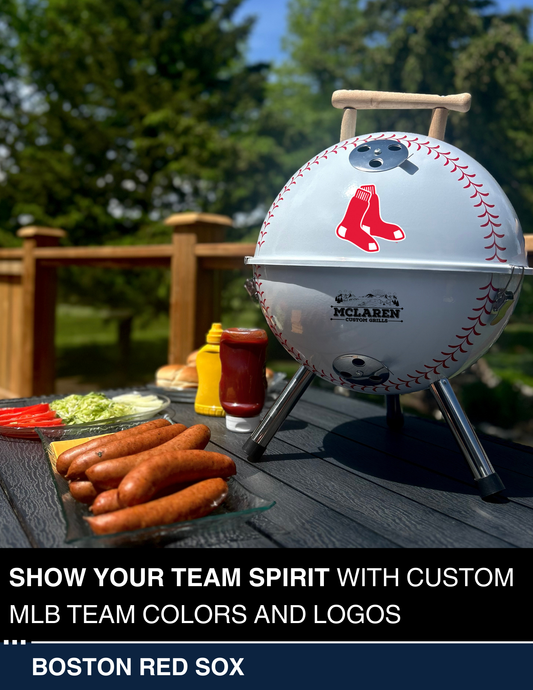 Boston Red Sox 13" Steel Charcoal Baseball Grill