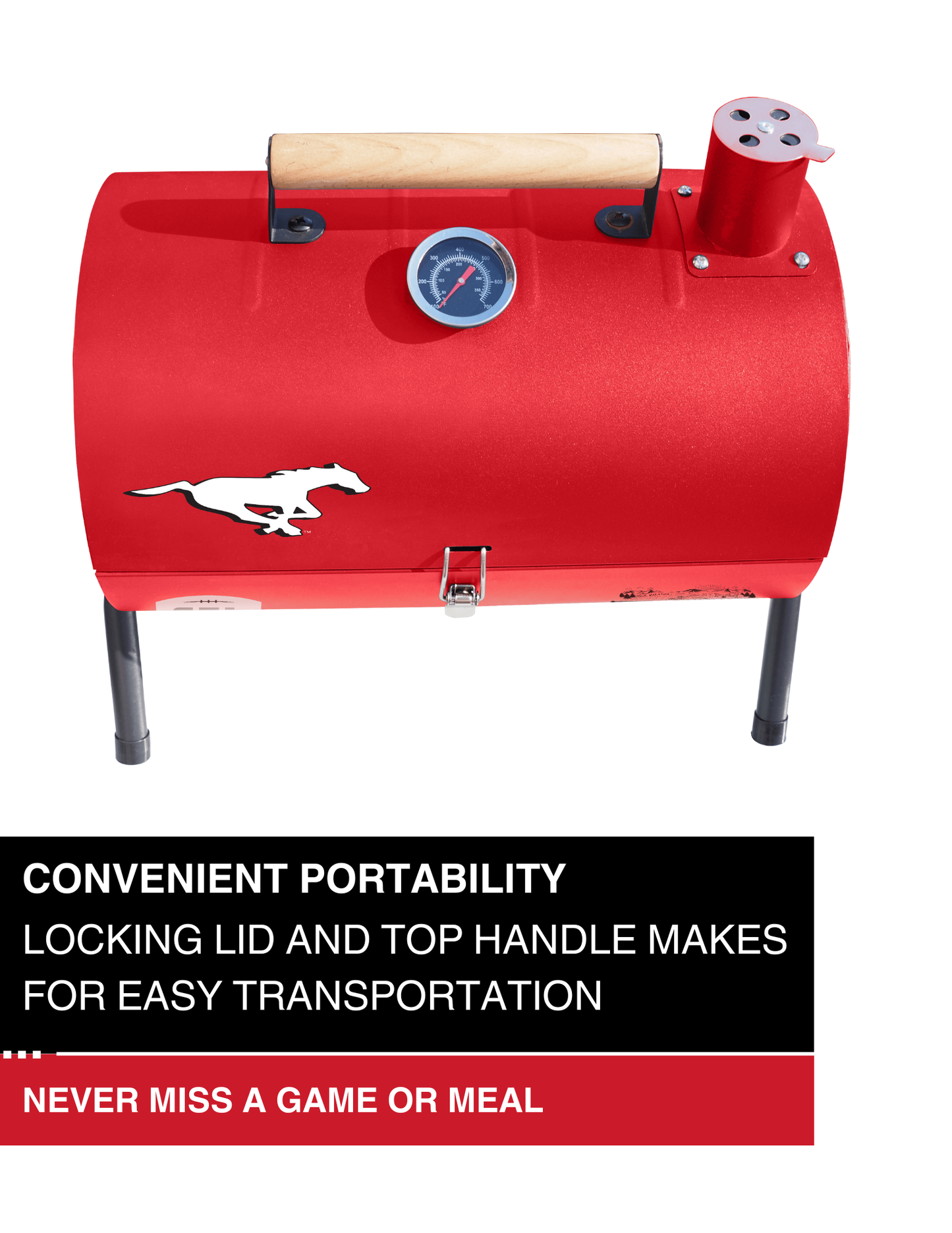 Calgary Stampeders Portable Dual Surface Charcoal Grill