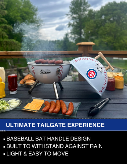 Chicago Cubs 13" Steel Charcoal Baseball Grill