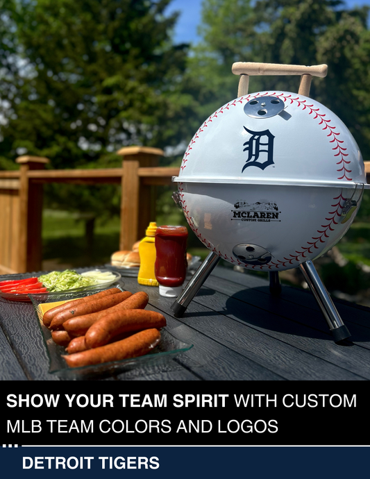 Detroit Tigers 13" Steel Charcoal Baseball Grill