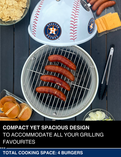 Houston Astros 13" Steel Charcoal Baseball Grill