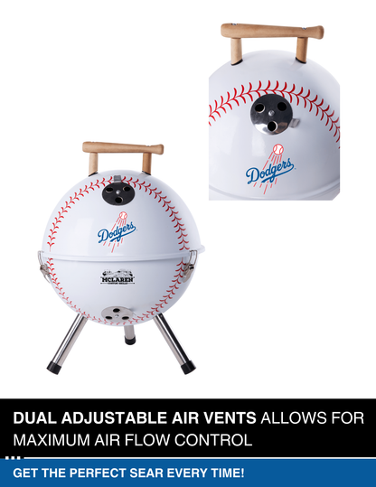 Los Angeles Dodgers 13" Steel Charcoal Baseball Grill