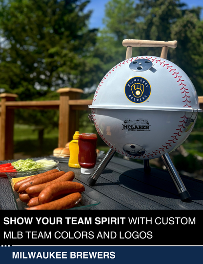 Milwaukee Brewers 13" Steel Charcoal Baseball Grill