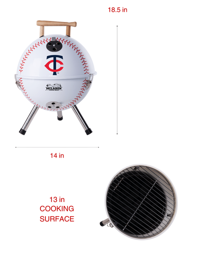 Minnesota Twins 13" Steel Charcoal Baseball Grill