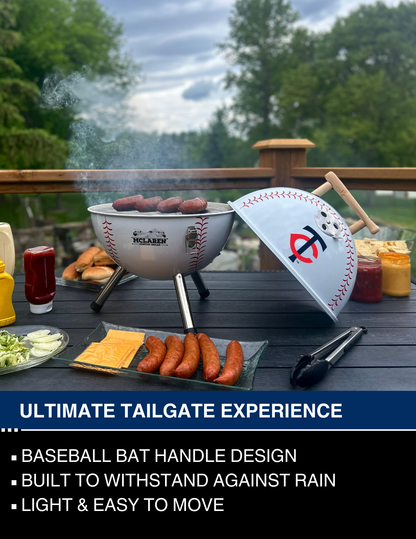 Minnesota Twins 13" Steel Charcoal Baseball Grill