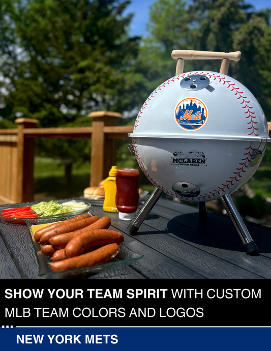 New York Mets 13" Steel Charcoal Baseball Grill