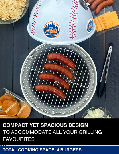 New York Mets 13" Steel Charcoal Baseball Grill