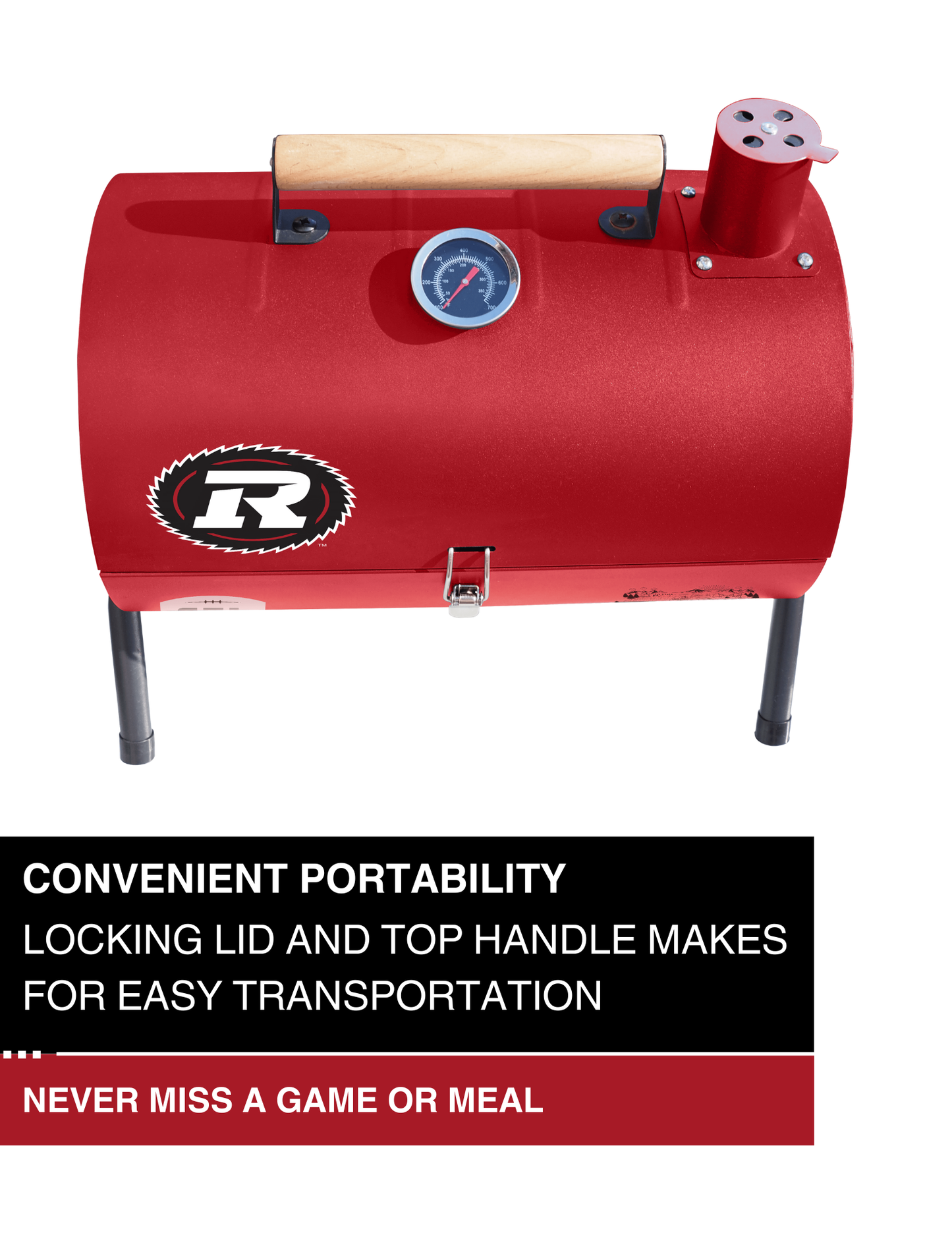 Ottawa Redblacks Portable Dual Surface Charcoal Grill