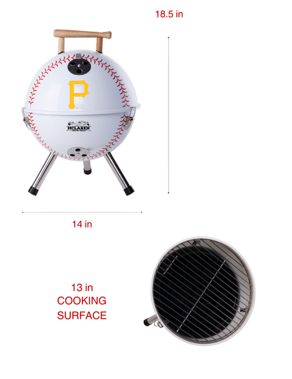 Pittsburgh Pirates 13" Steel Charcoal Baseball Grill