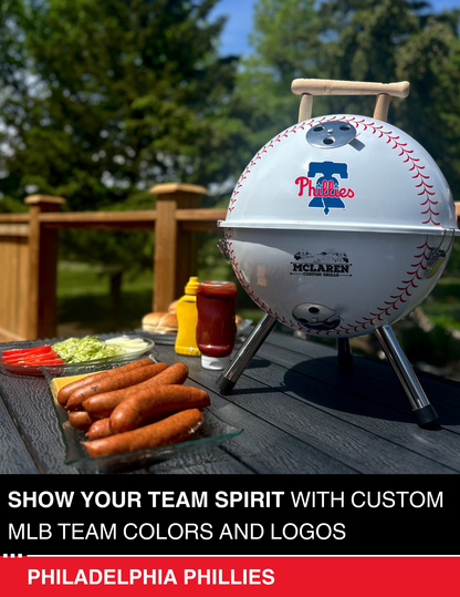 Philadelphia Phillies 13" Steel Charcoal Baseball Grill