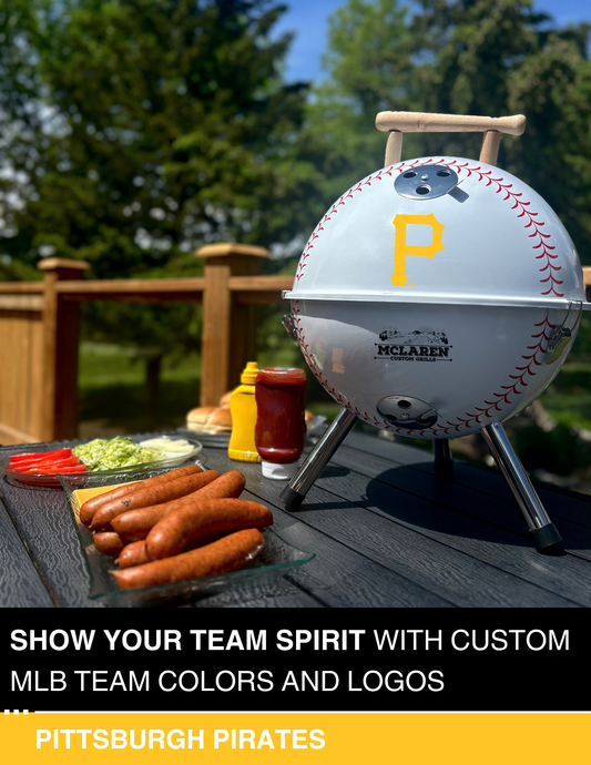 Pittsburgh Pirates 13" Steel Charcoal Baseball Grill