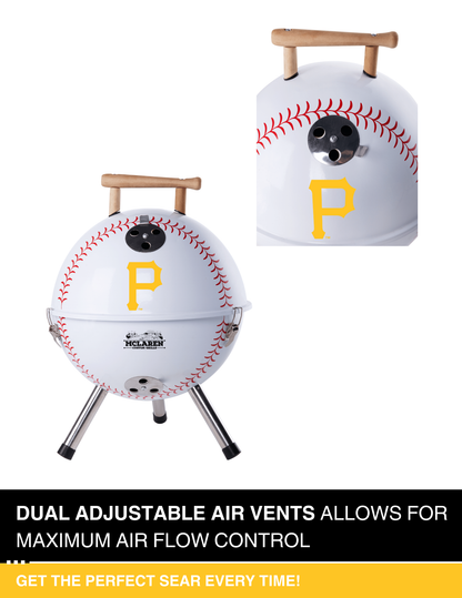 Pittsburgh Pirates 13" Steel Charcoal Baseball Grill