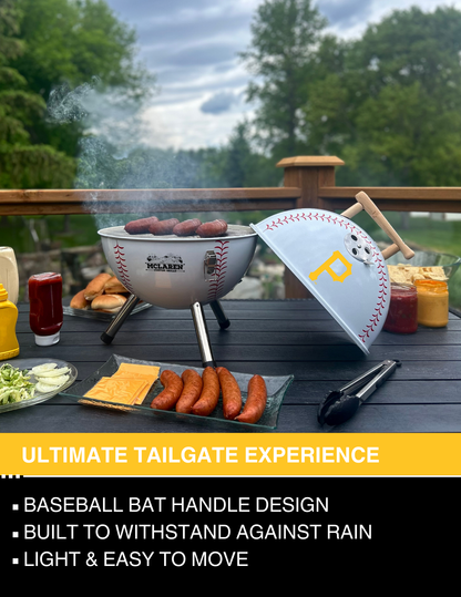 Pittsburgh Pirates 13" Steel Charcoal Baseball Grill