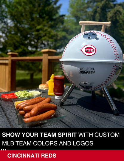 Cincinnati Reds 13" Steel Charcoal Baseball Grill