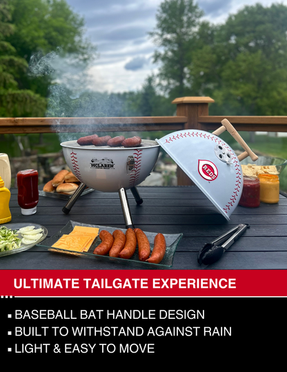 Cincinnati Reds 13" Steel Charcoal Baseball Grill