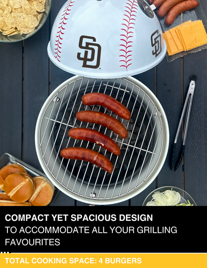 San Diego Padres 13" Steel Charcoal Baseball Grill