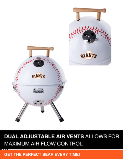 San Francisco Giants 13" Steel Charcoal Baseball Grill