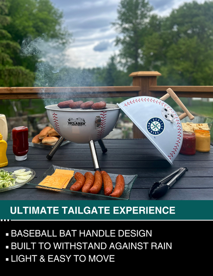 Seattle Mariners 13" Steel Charcoal Baseball Grill