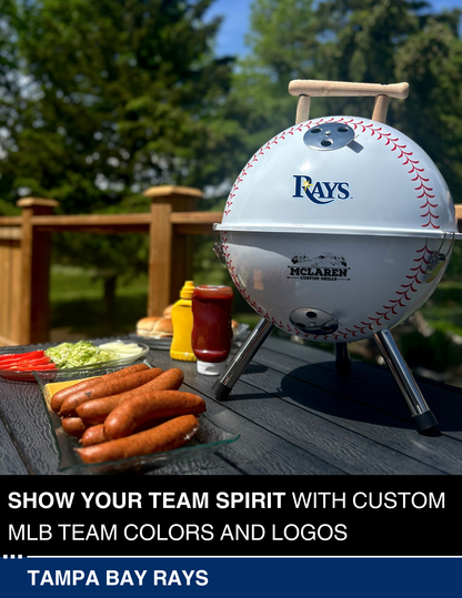 Tampa Bay Rays 13" Steel Charcoal Baseball Grill