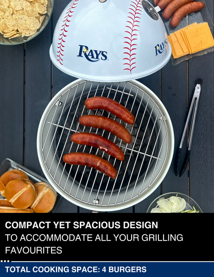 Tampa Bay Rays 13" Steel Charcoal Baseball Grill