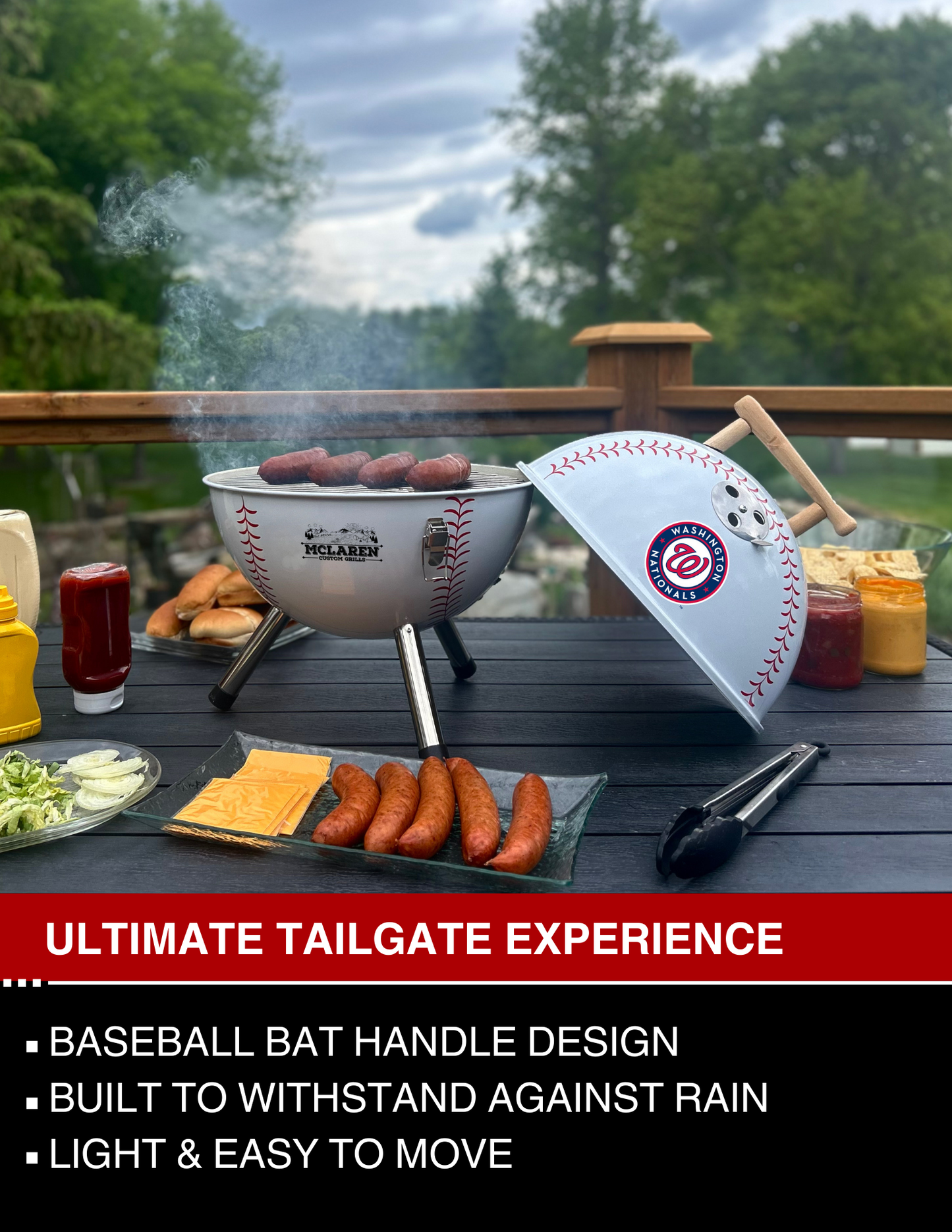 Washington Nationals 13" Steel Charcoal Baseball Grill