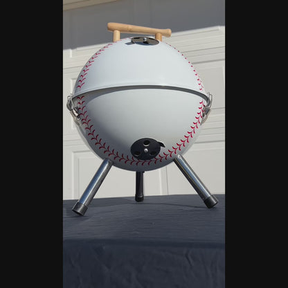 Atlanta Braves 13" Steel Charcoal Baseball Grill